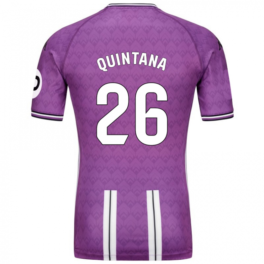 Niño Camiseta Alberto Quintana #26 Púrpura Blanco 1ª Equipación 2024/25 La Camisa Chile