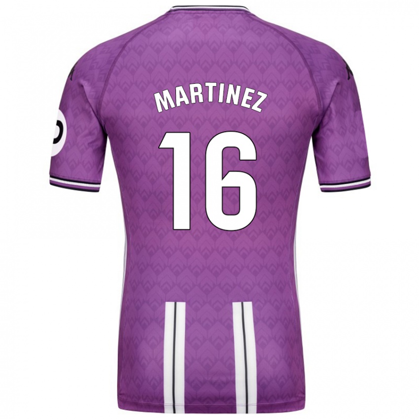 Niño Camiseta Jesús Martínez #16 Púrpura Blanco 1ª Equipación 2024/25 La Camisa Chile