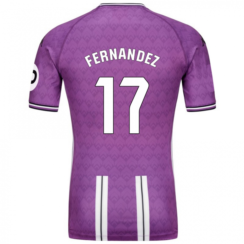 Niño Camiseta Dani Fernández #17 Púrpura Blanco 1ª Equipación 2024/25 La Camisa Chile