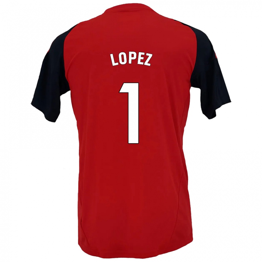 Niño Camiseta Luis López #1 Rojo Negro 1ª Equipación 2024/25 La Camisa Chile