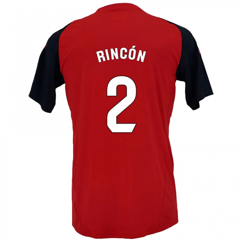 Niño Camiseta Hugo Rincón #2 Rojo Negro 1ª Equipación 2024/25 La Camisa Chile