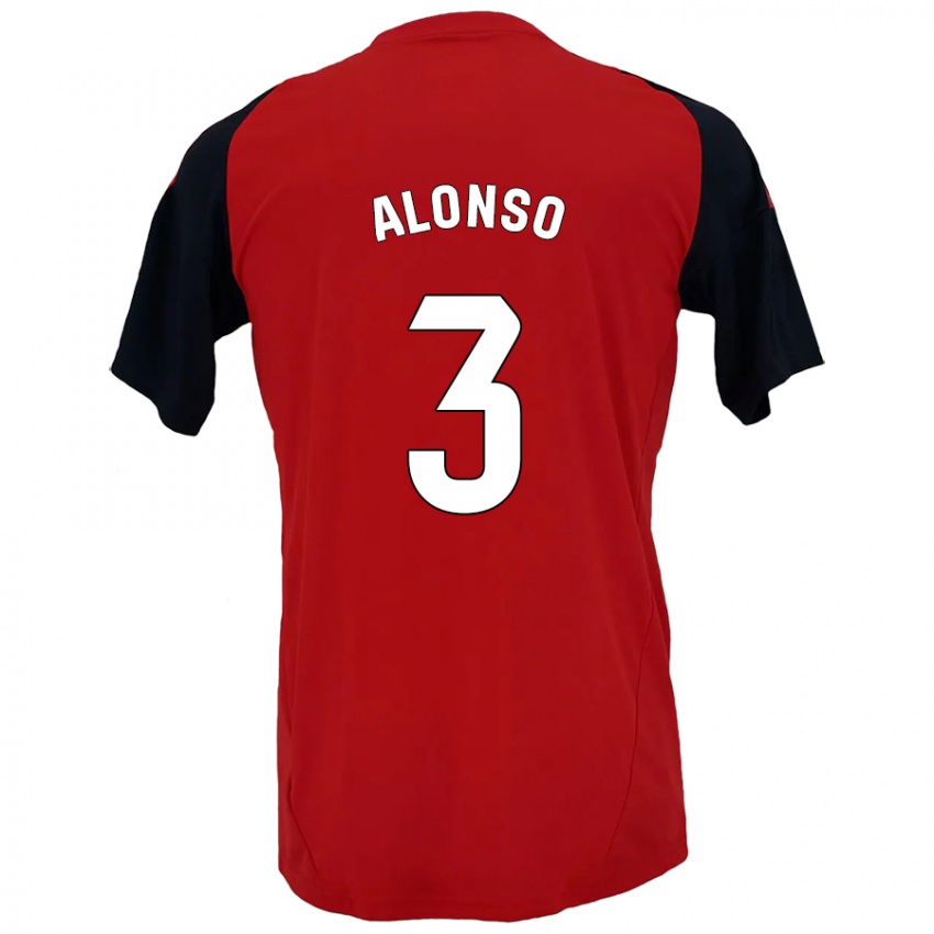 Niño Camiseta Julio Alonso #3 Rojo Negro 1ª Equipación 2024/25 La Camisa Chile