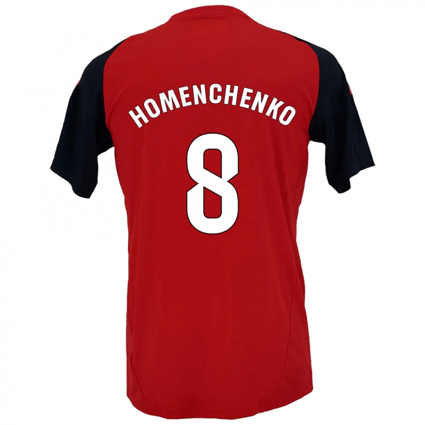 Niño Camiseta Santiago Homenchenko #8 Rojo Negro 1ª Equipación 2024/25 La Camisa Chile