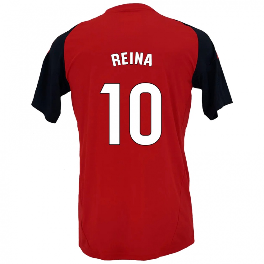 Niño Camiseta Alberto Reina #10 Rojo Negro 1ª Equipación 2024/25 La Camisa Chile