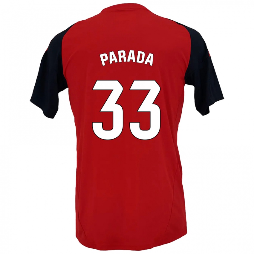 Niño Camiseta Victor Parada #33 Rojo Negro 1ª Equipación 2024/25 La Camisa Chile