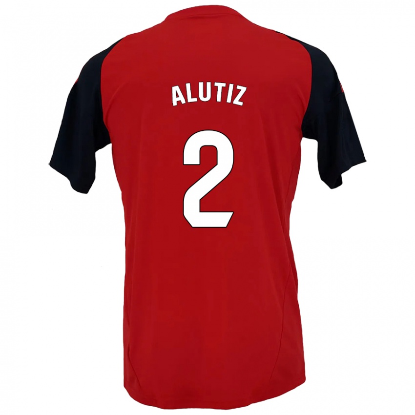 Niño Camiseta Hodei Alutiz #2 Rojo Negro 1ª Equipación 2024/25 La Camisa Chile