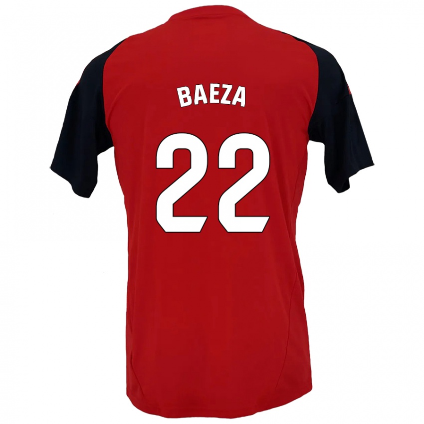 Niño Camiseta Miguel Baeza #22 Rojo Negro 1ª Equipación 2024/25 La Camisa Chile