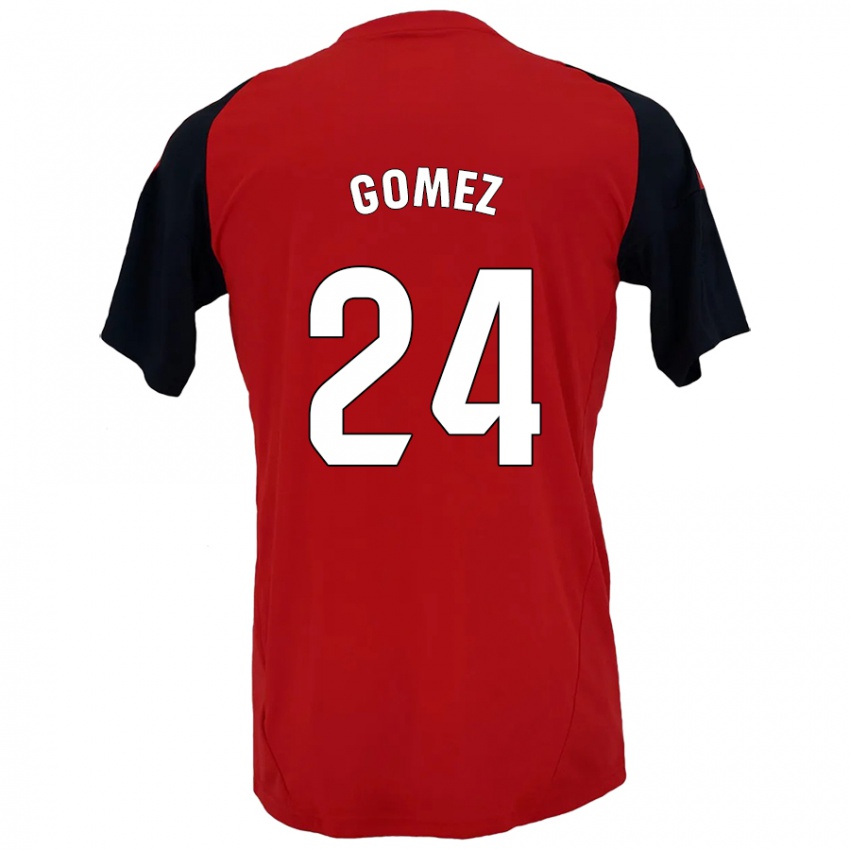 Niño Camiseta Jonathan Gómez #24 Rojo Negro 1ª Equipación 2024/25 La Camisa Chile