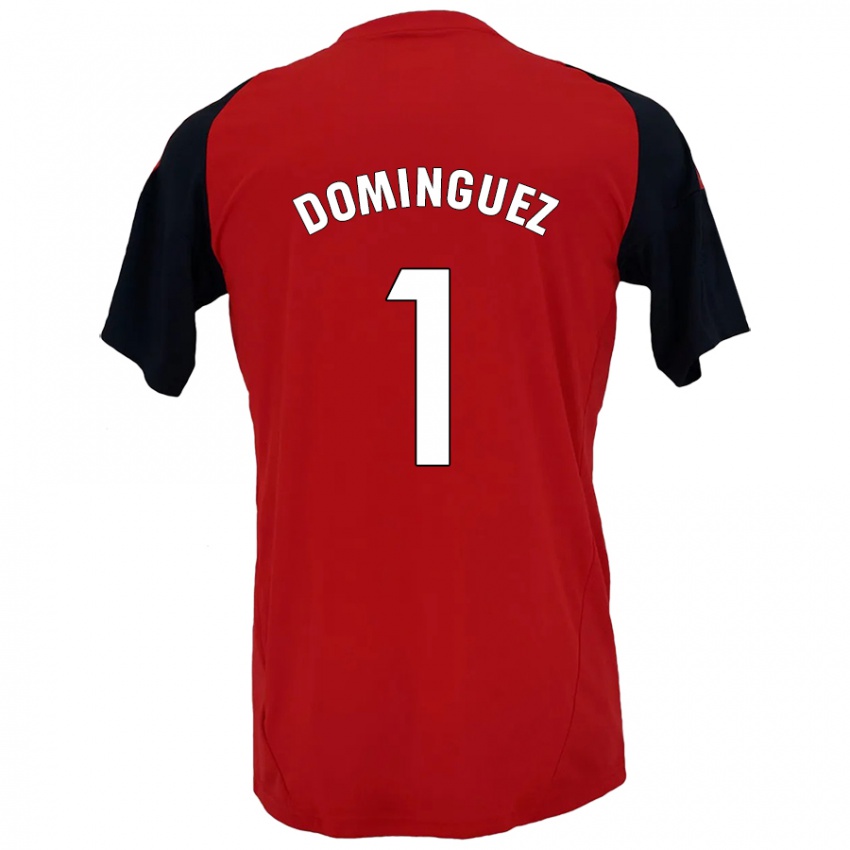 Niño Camiseta Iago Domínguez #1 Rojo Negro 1ª Equipación 2024/25 La Camisa Chile