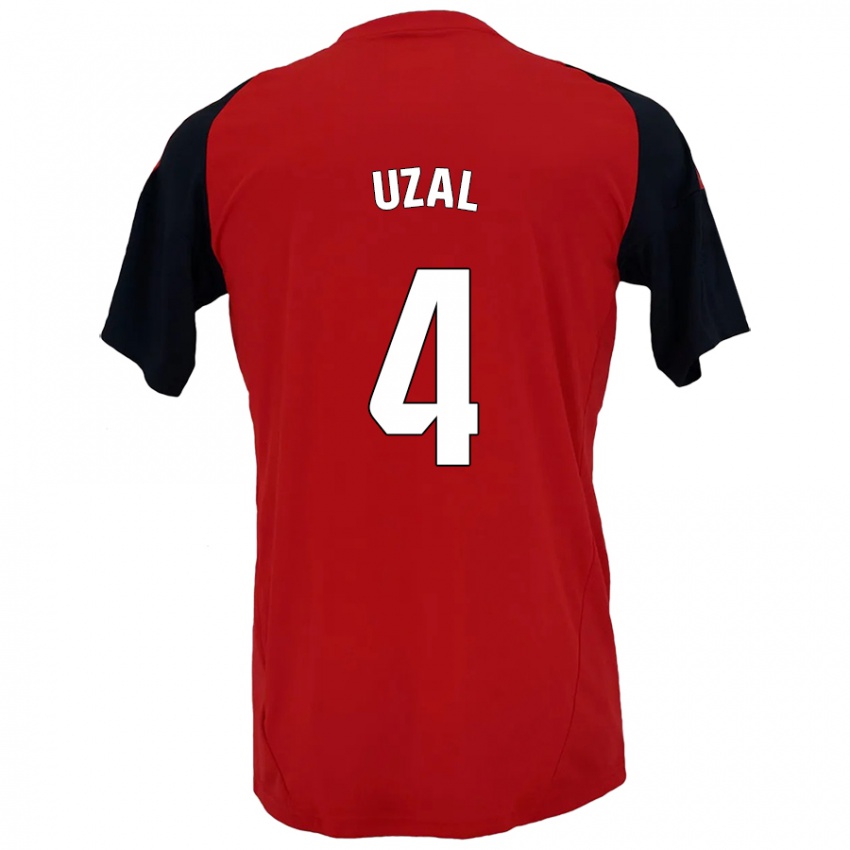 Niño Camiseta Yeray Uzal #4 Rojo Negro 1ª Equipación 2024/25 La Camisa Chile