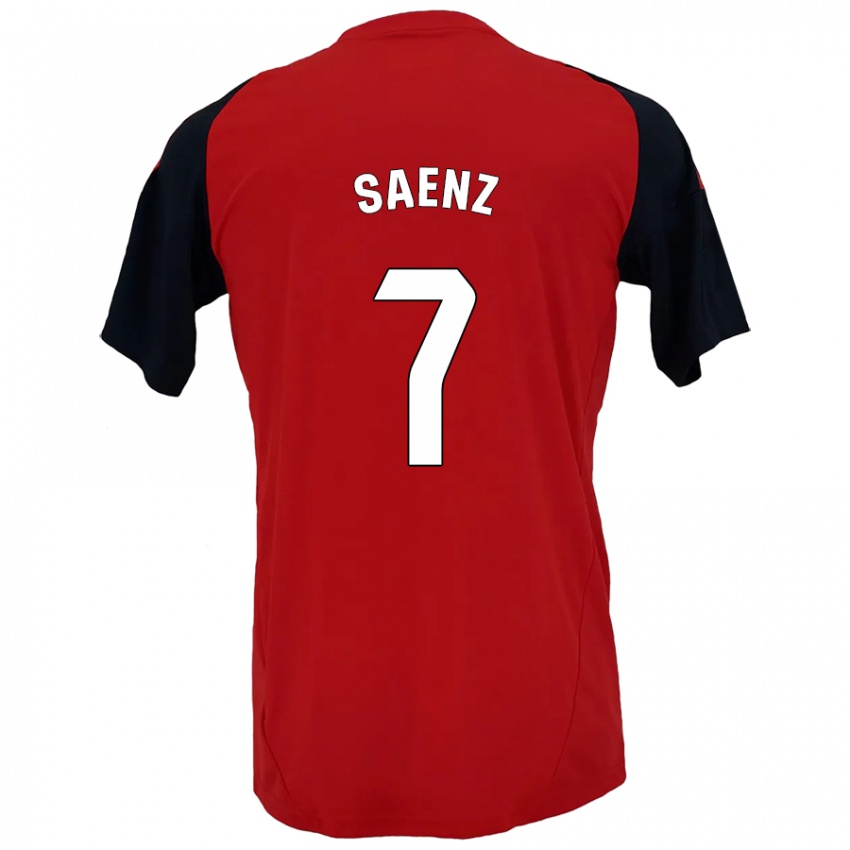 Niño Camiseta Raúl Sáenz #7 Rojo Negro 1ª Equipación 2024/25 La Camisa Chile