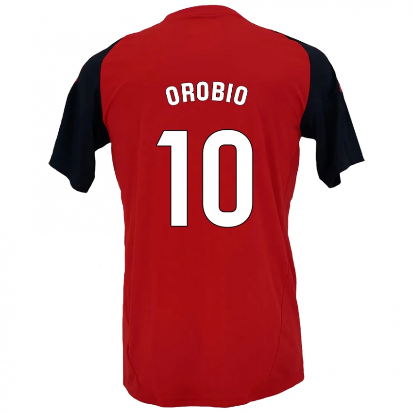 Niño Camiseta Ekhiotz Orobio #10 Rojo Negro 1ª Equipación 2024/25 La Camisa Chile