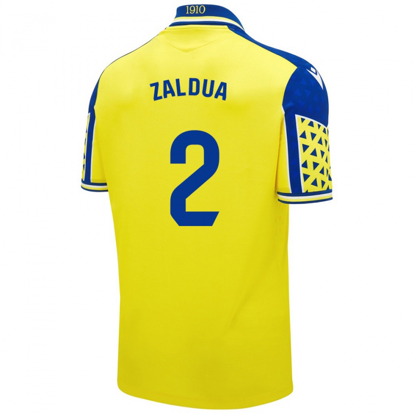 Niño Camiseta Joseba Zaldua #2 Amarillo Azul 1ª Equipación 2024/25 La Camisa Chile