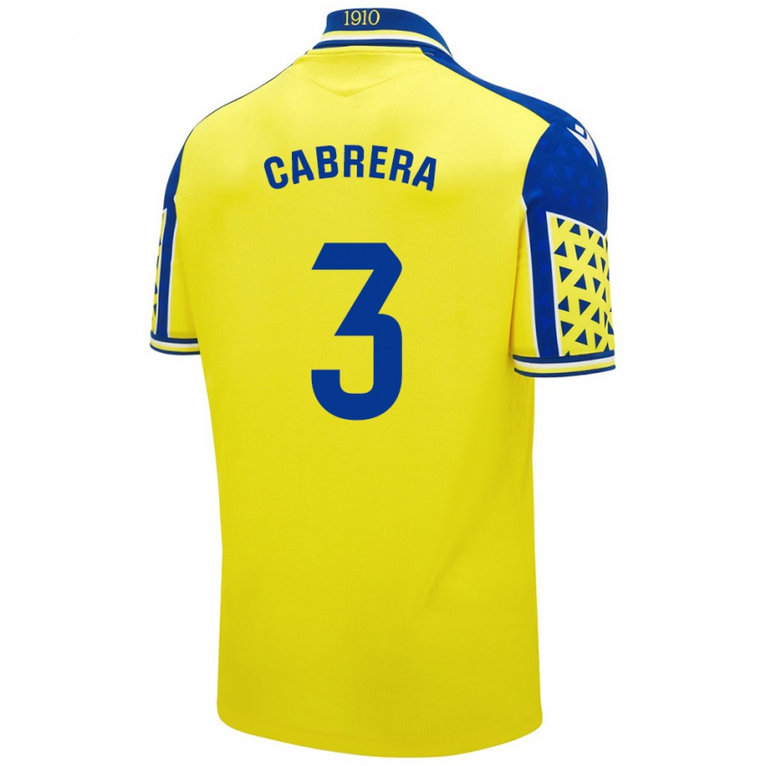 Niño Camiseta Julio Cabrera #3 Amarillo Azul 1ª Equipación 2024/25 La Camisa Chile