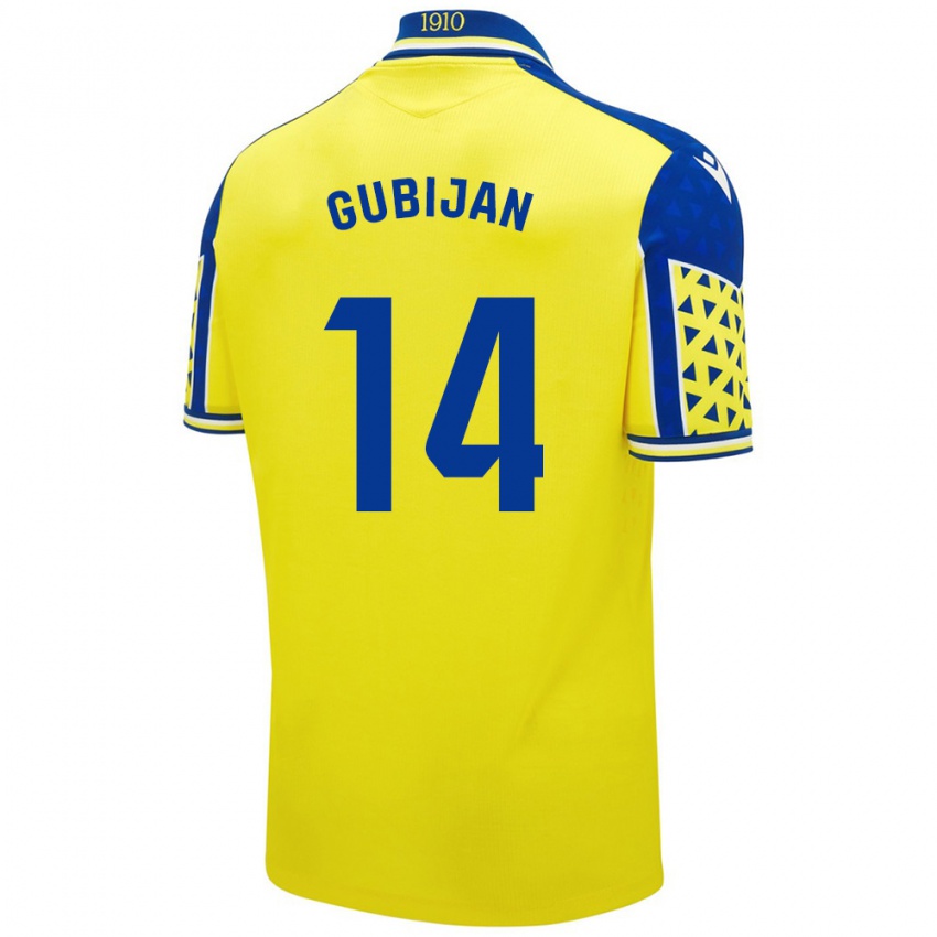 Niño Camiseta Lovro Gubijan #14 Amarillo Azul 1ª Equipación 2024/25 La Camisa Chile