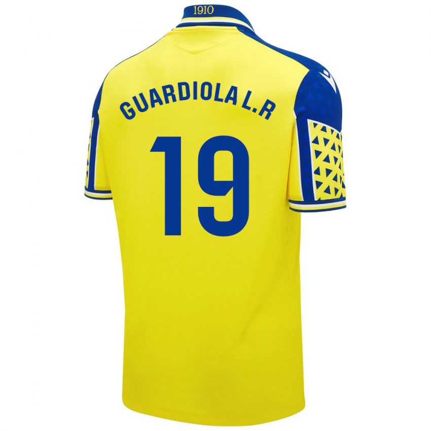 Niño Camiseta Sergi Guardiola #19 Amarillo Azul 1ª Equipación 2024/25 La Camisa Chile