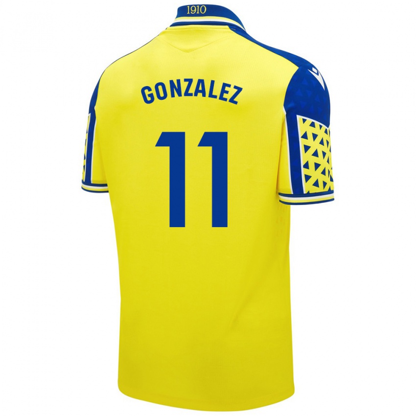 Niño Camiseta Chus González #11 Amarillo Azul 1ª Equipación 2024/25 La Camisa Chile