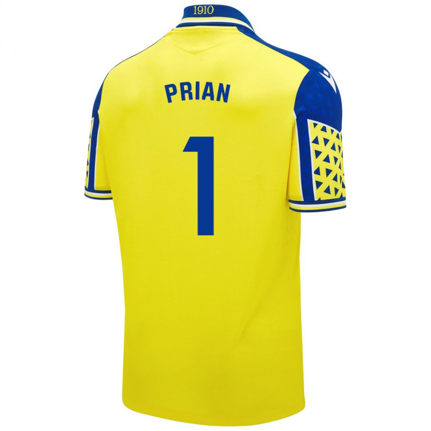 Niño Camiseta Ana María Prián Pereira #1 Amarillo Azul 1ª Equipación 2024/25 La Camisa Chile