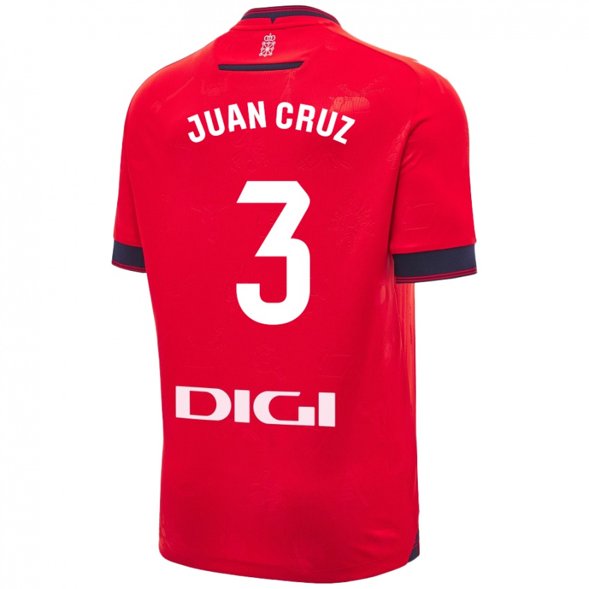 Niño Camiseta Juan Cruz #3 Rojo Blanco 1ª Equipación 2024/25 La Camisa Chile