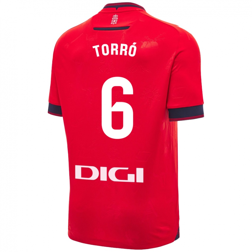 Niño Camiseta Lucas Torró #6 Rojo Blanco 1ª Equipación 2024/25 La Camisa Chile