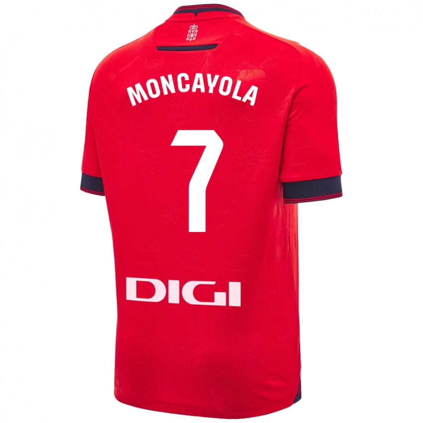 Niño Camiseta Jon Moncayola #7 Rojo Blanco 1ª Equipación 2024/25 La Camisa Chile