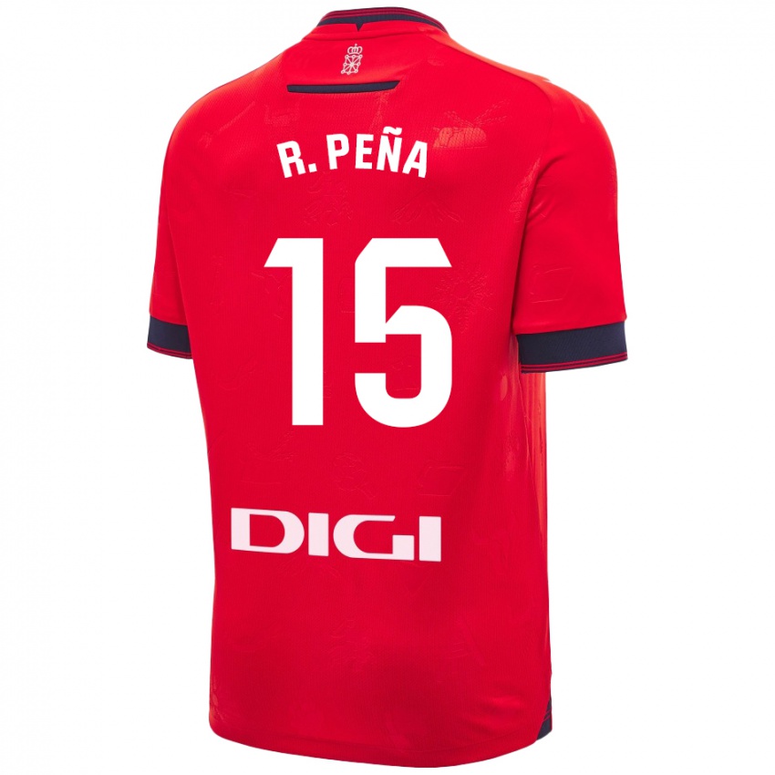 Niño Camiseta Rubén Peña #15 Rojo Blanco 1ª Equipación 2024/25 La Camisa Chile