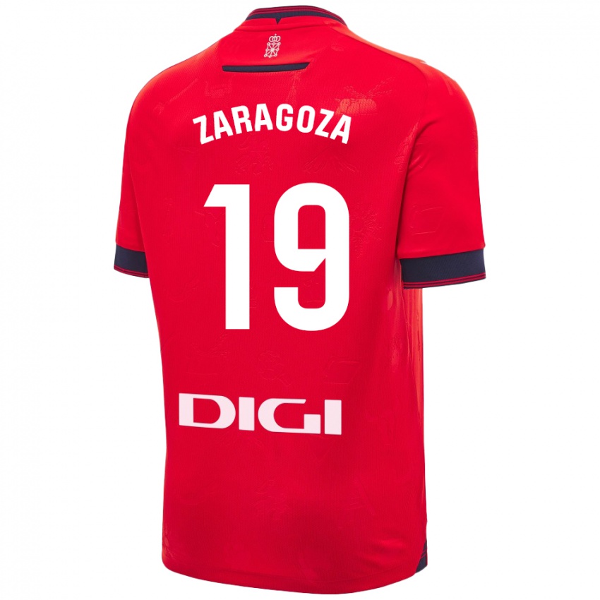 Niño Camiseta Bryan Zaragoza #19 Rojo Blanco 1ª Equipación 2024/25 La Camisa Chile