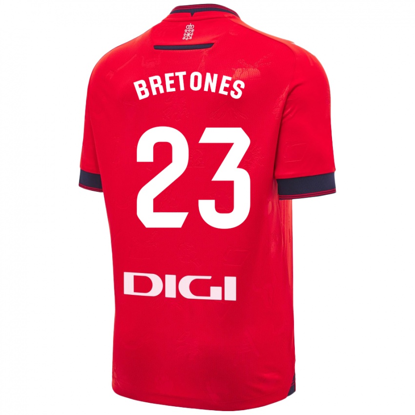 Niño Camiseta Abel Bretones #23 Rojo Blanco 1ª Equipación 2024/25 La Camisa Chile