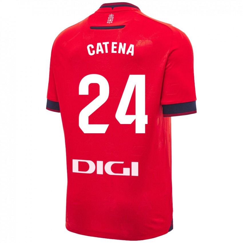 Niño Camiseta Alejandro Catena #24 Rojo Blanco 1ª Equipación 2024/25 La Camisa Chile