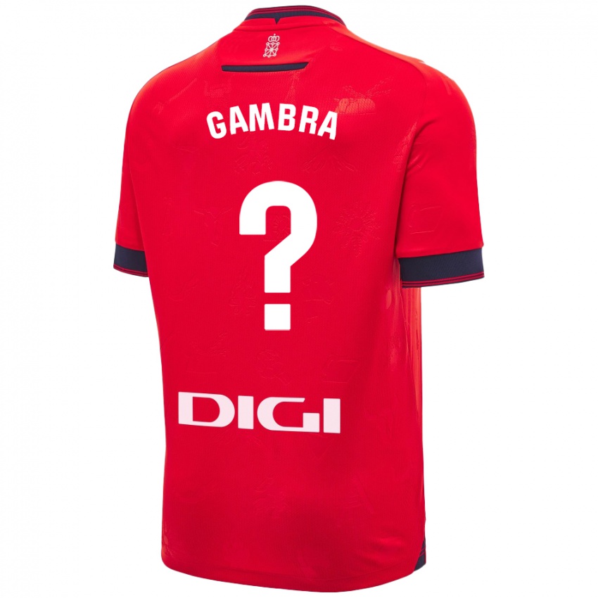 Niño Camiseta Javi Gambra #0 Rojo Blanco 1ª Equipación 2024/25 La Camisa Chile