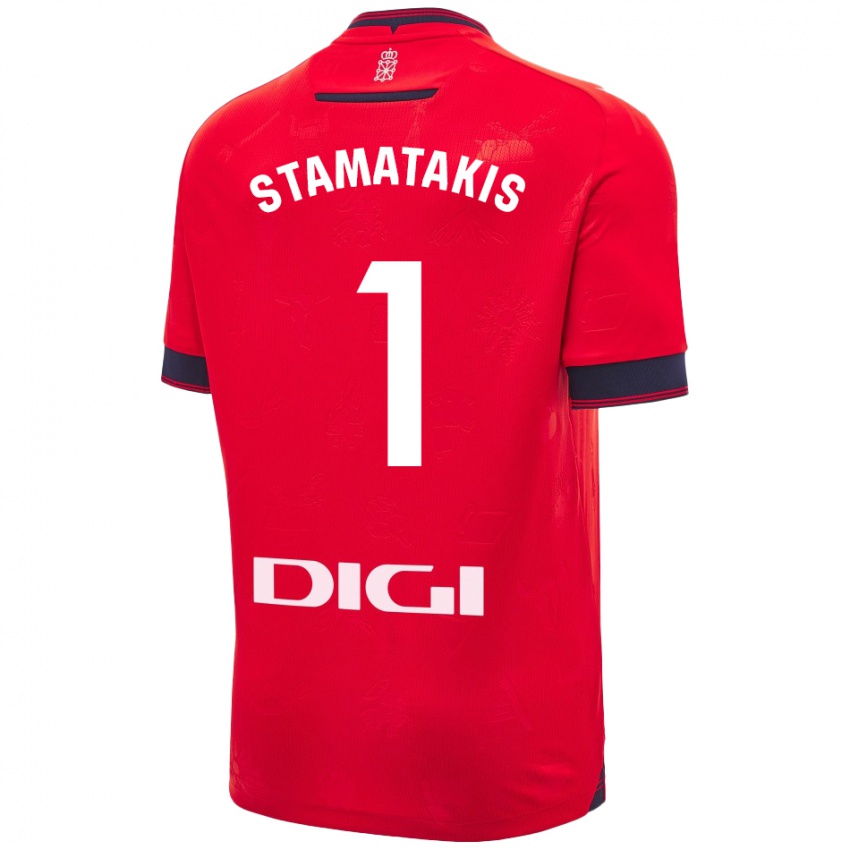 Niño Camiseta Dimitrios Stamatakis #1 Rojo Blanco 1ª Equipación 2024/25 La Camisa Chile