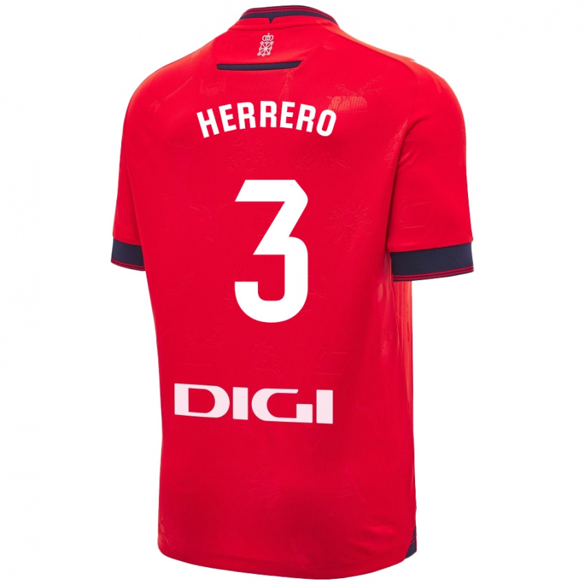 Niño Camiseta Toni Herrero #3 Rojo Blanco 1ª Equipación 2024/25 La Camisa Chile