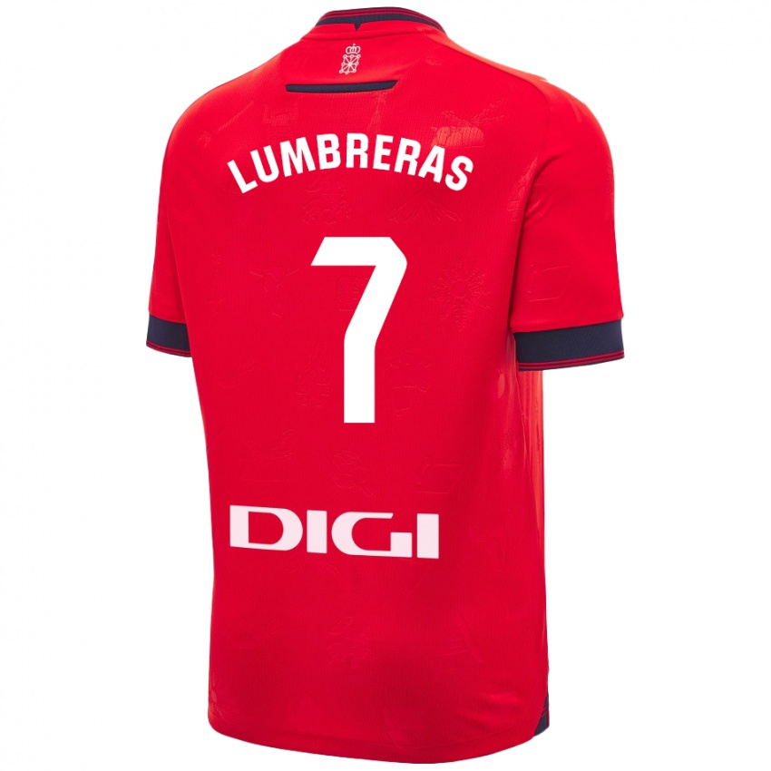 Niño Camiseta Carlos Lumbreras #7 Rojo Blanco 1ª Equipación 2024/25 La Camisa Chile