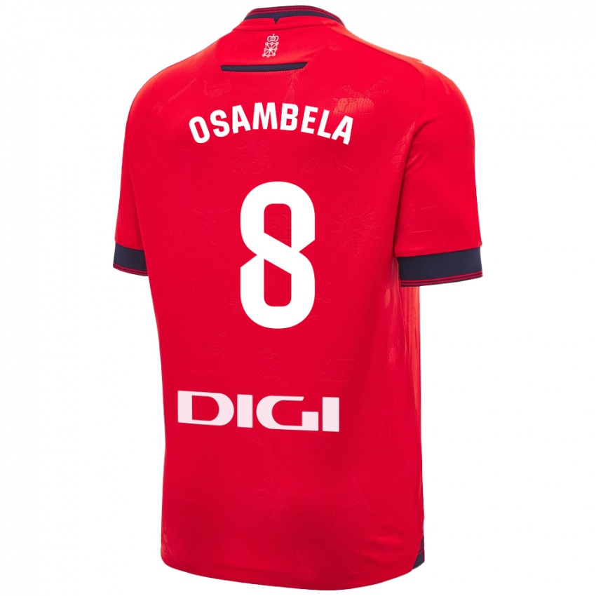 Niño Camiseta Asier Osambela #8 Rojo Blanco 1ª Equipación 2024/25 La Camisa Chile