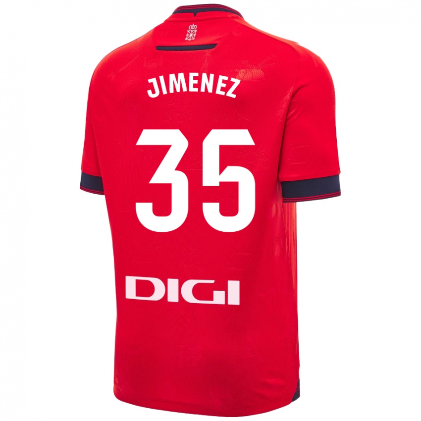 Niño Camiseta Álex Jimenez #35 Rojo Blanco 1ª Equipación 2024/25 La Camisa Chile