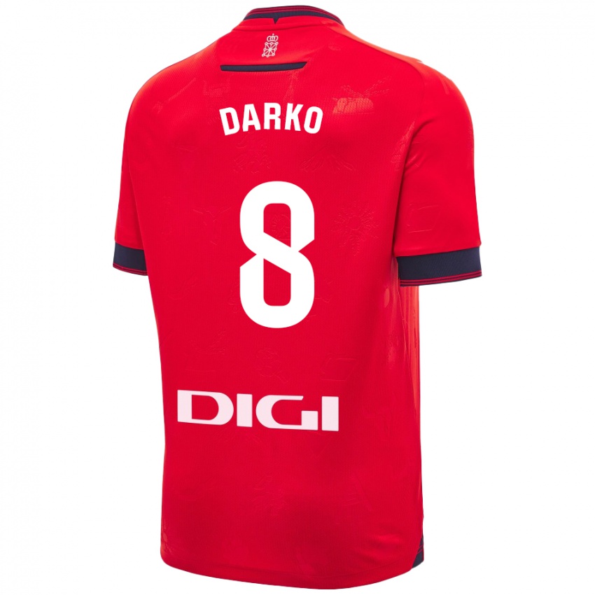 Niño Camiseta Darko Brasanac #8 Rojo Blanco 1ª Equipación 2024/25 La Camisa Chile