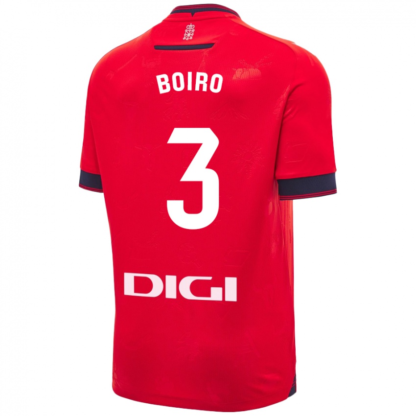 Niño Camiseta Adama Boiro #3 Rojo Blanco 1ª Equipación 2024/25 La Camisa Chile