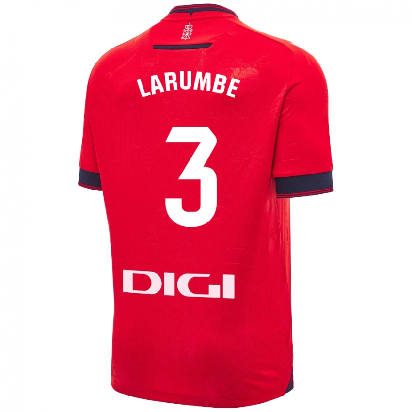 Niño Camiseta Saioa Larumbe Beloqui #3 Rojo Blanco 1ª Equipación 2024/25 La Camisa Chile