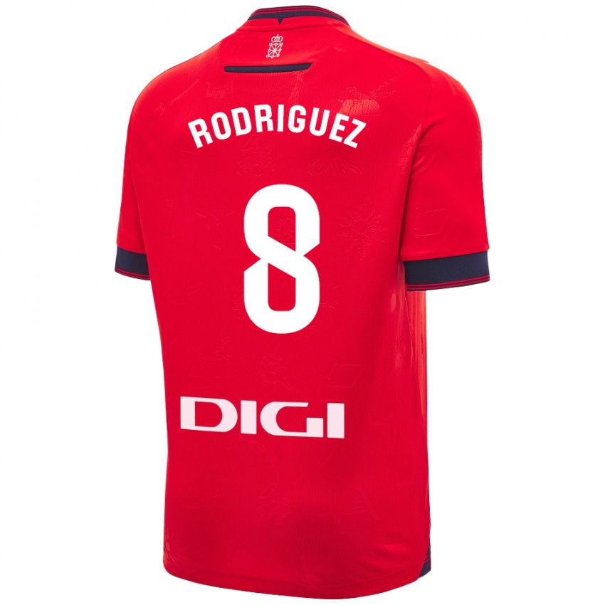 Niño Camiseta Vanessa Rodríguez Iribarren #8 Rojo Blanco 1ª Equipación 2024/25 La Camisa Chile