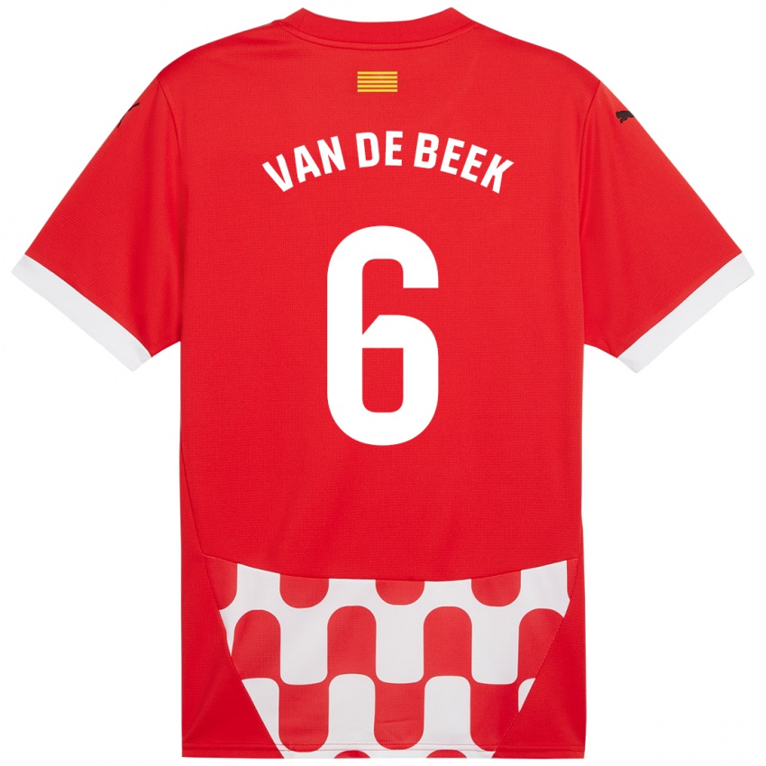 Niño Camiseta Donny Van De Beek #6 Rojo Blanco 1ª Equipación 2024/25 La Camisa Chile