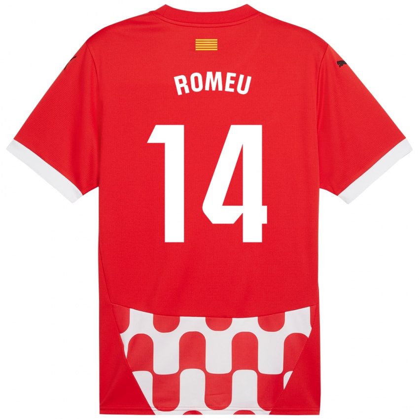 Niño Camiseta Oriol Romeu #14 Rojo Blanco 1ª Equipación 2024/25 La Camisa Chile