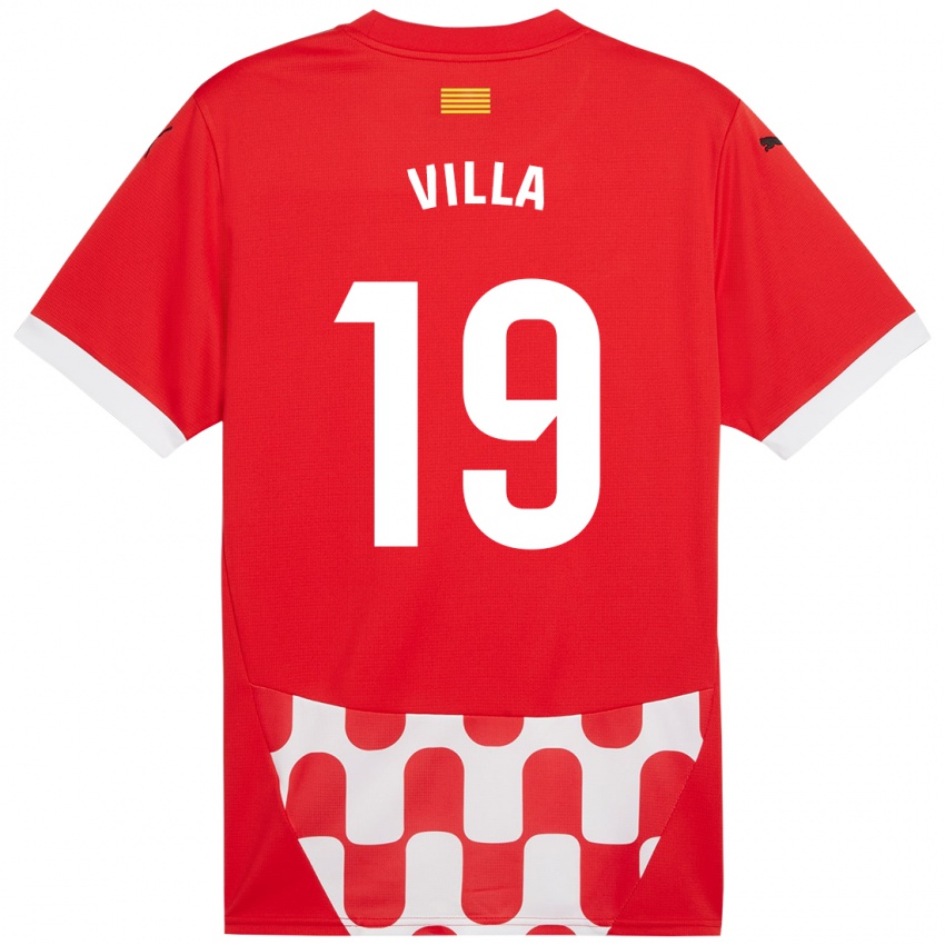 Niño Camiseta Toni Villa #19 Rojo Blanco 1ª Equipación 2024/25 La Camisa Chile