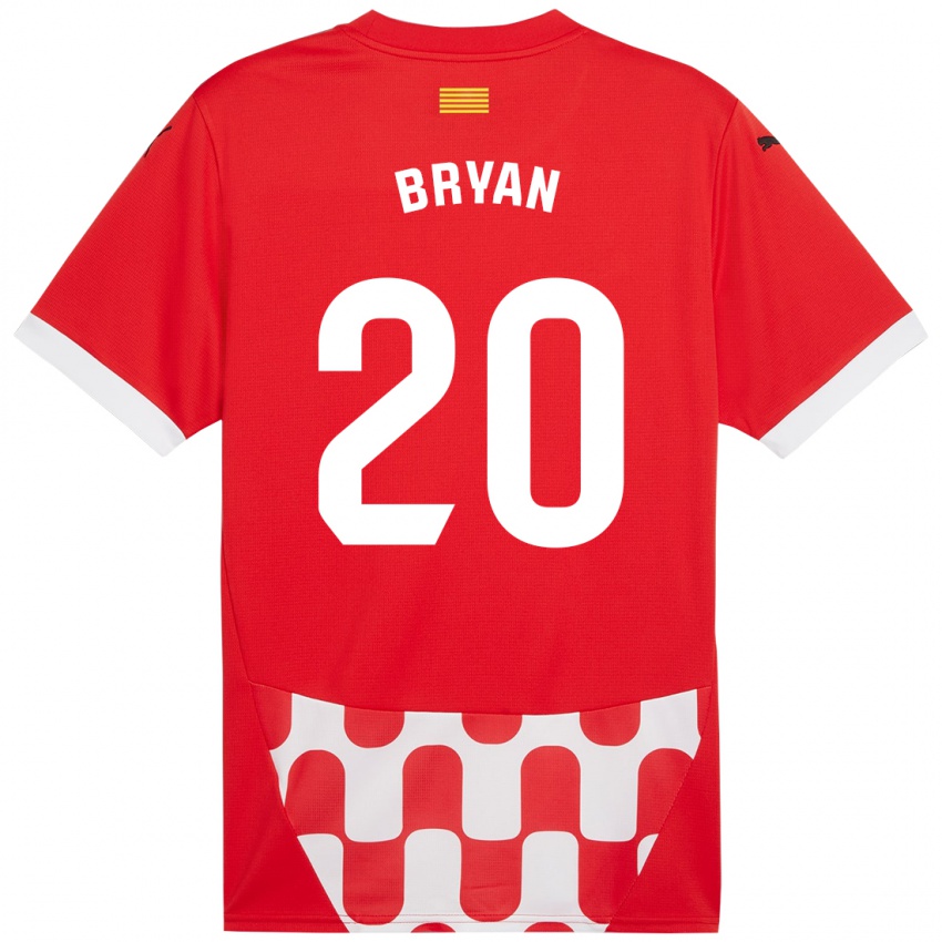 Niño Camiseta Bryan Gil #20 Rojo Blanco 1ª Equipación 2024/25 La Camisa Chile