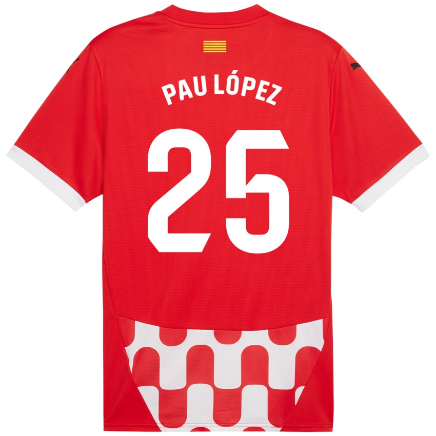 Niño Camiseta Pau Lopez #25 Rojo Blanco 1ª Equipación 2024/25 La Camisa Chile