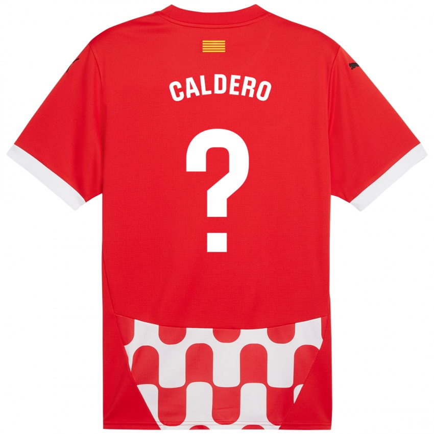 Niño Camiseta Nil Caldero #0 Rojo Blanco 1ª Equipación 2024/25 La Camisa Chile