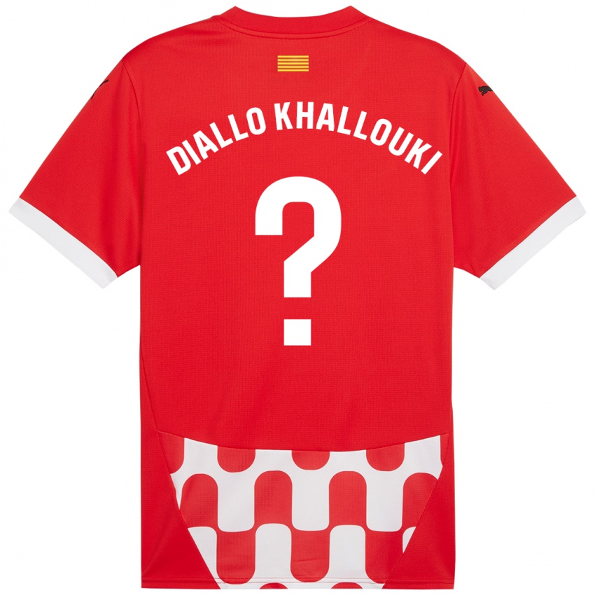 Niño Camiseta Siaka Diallo Khallouki #0 Rojo Blanco 1ª Equipación 2024/25 La Camisa Chile