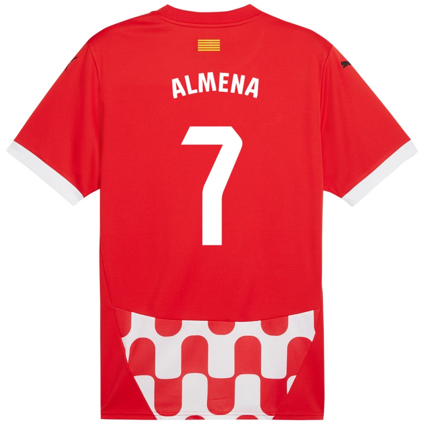 Niño Camiseta Iker Almena #7 Rojo Blanco 1ª Equipación 2024/25 La Camisa Chile