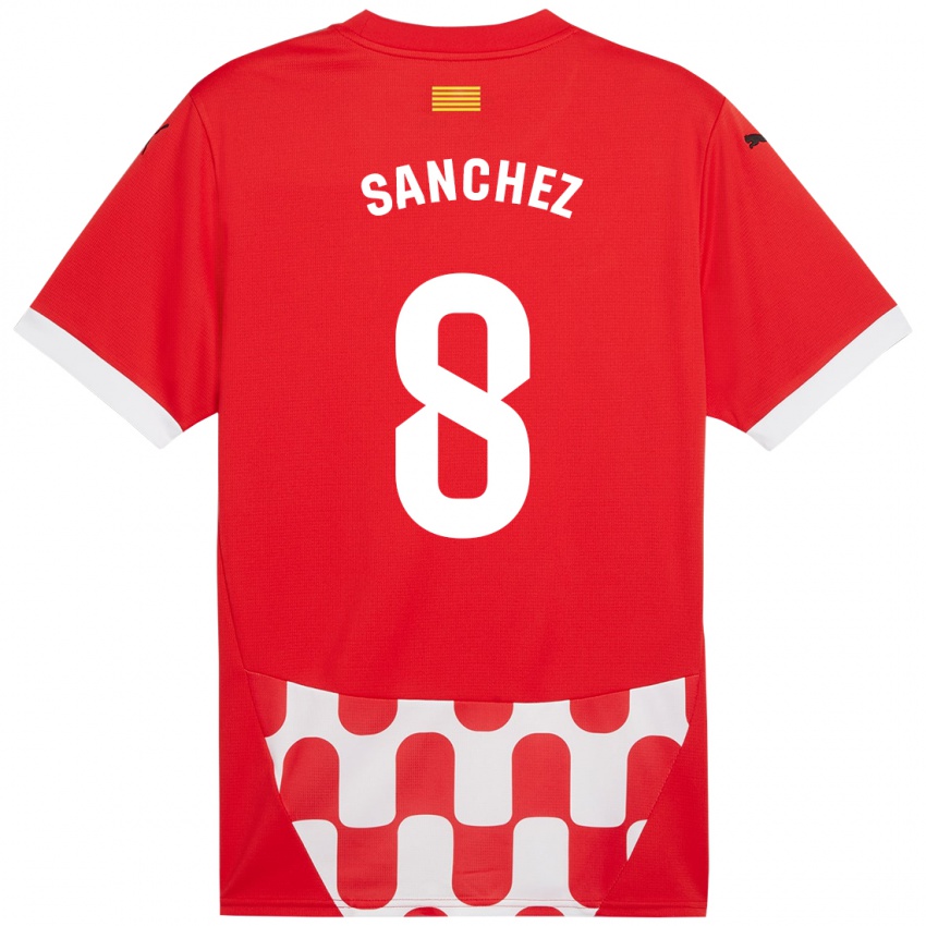 Niño Camiseta Miguel Ángel Sánchez #8 Rojo Blanco 1ª Equipación 2024/25 La Camisa Chile