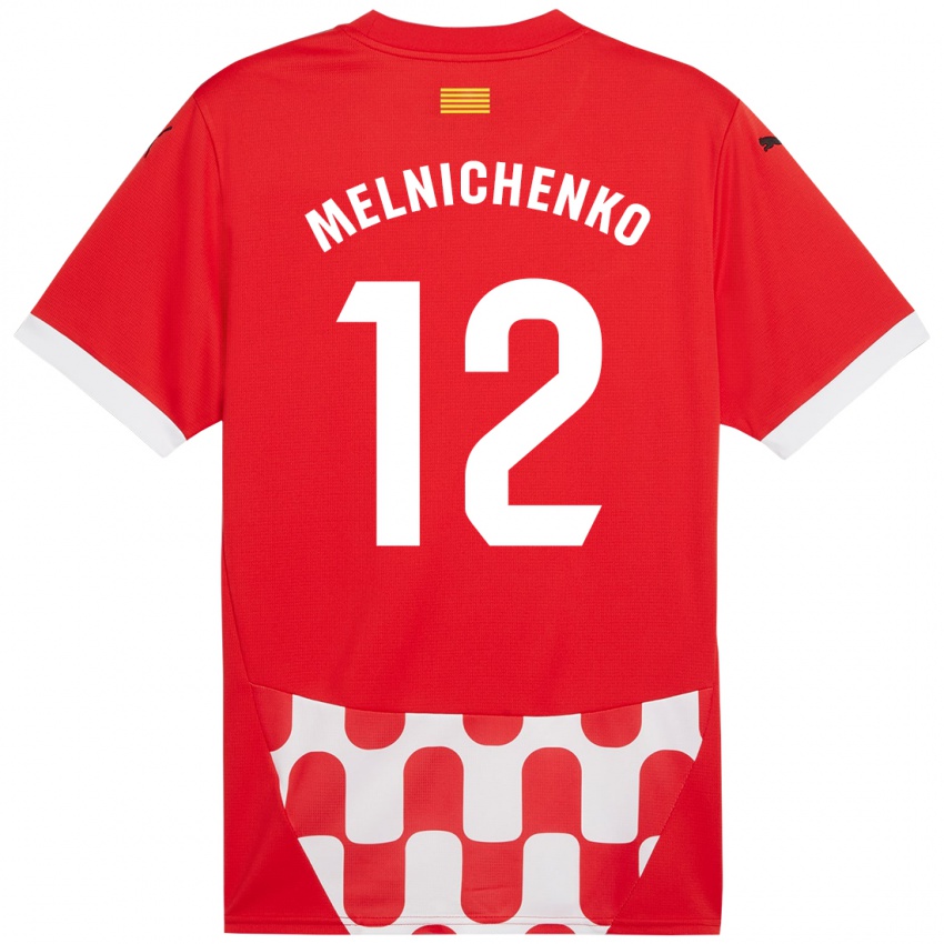 Niño Camiseta Dmytro Melnichenko #12 Rojo Blanco 1ª Equipación 2024/25 La Camisa Chile