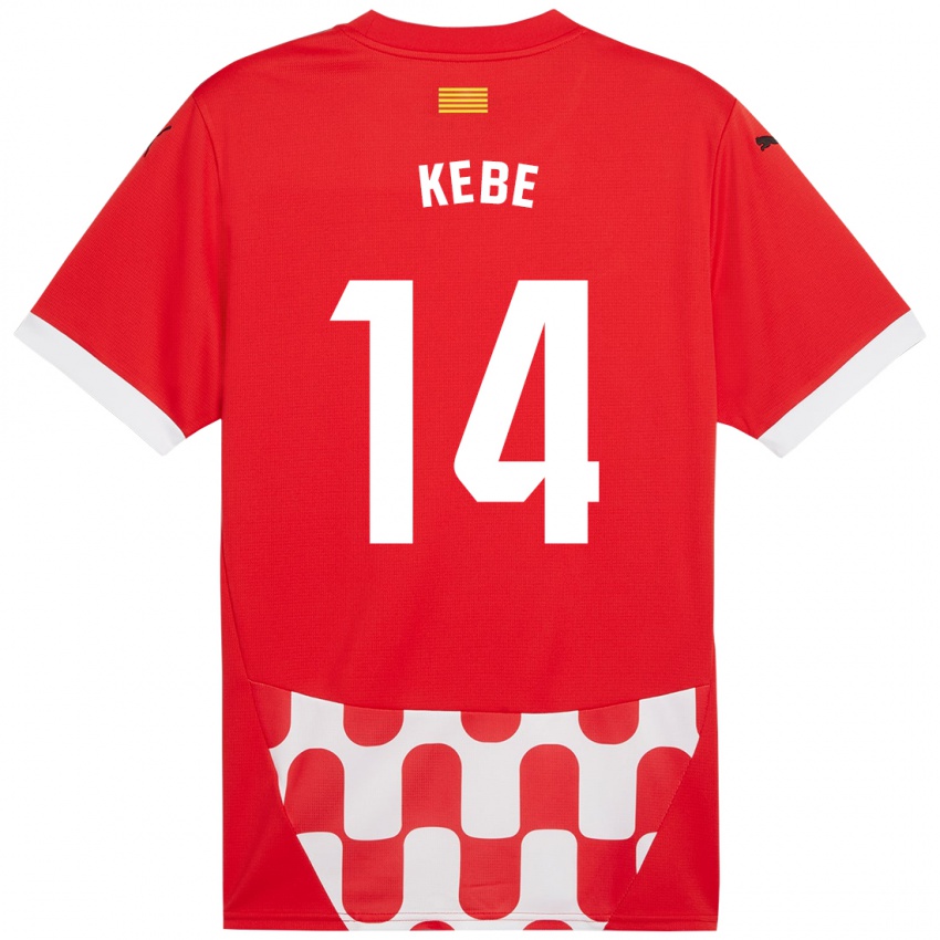 Niño Camiseta Moussa Kébé #14 Rojo Blanco 1ª Equipación 2024/25 La Camisa Chile